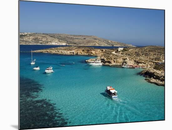 Aerial View of the Blue Lagoon, Comino Island, Malta, Mediterranean, Europe-Tondini Nico-Mounted Photographic Print