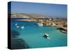 Aerial View of the Blue Lagoon, Comino Island, Malta, Mediterranean, Europe-Tondini Nico-Stretched Canvas