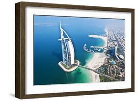 Aerial View of the Burj Al Arab, Dubai, United Arab Emirates-Bill Bachmann-Framed Photographic Print