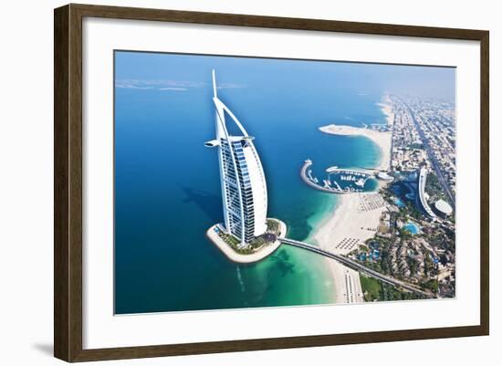 Aerial View of the Burj Al Arab, Dubai, United Arab Emirates-Bill Bachmann-Framed Photographic Print