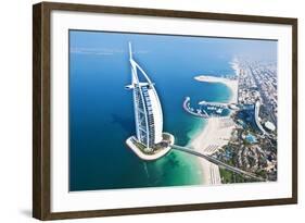 Aerial View of the Burj Al Arab, Dubai, United Arab Emirates-Bill Bachmann-Framed Photographic Print