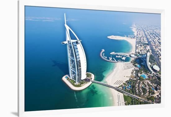 Aerial View of the Burj Al Arab, Dubai, United Arab Emirates-Bill Bachmann-Framed Photographic Print