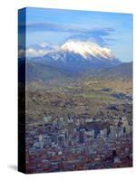 Aerial View of the Capital with Snow-Covered Mountain in Background, La Paz, Bolivia-Jim Zuckerman-Stretched Canvas