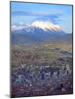 Aerial View of the Capital with Snow-Covered Mountain in Background, La Paz, Bolivia-Jim Zuckerman-Mounted Photographic Print