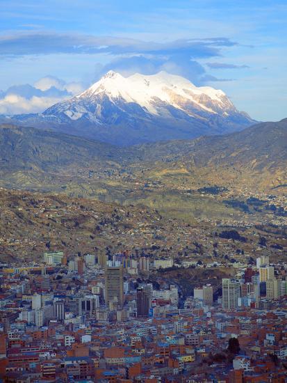 'Aerial View of the Capital with Snow-Covered Mountain in Background ...