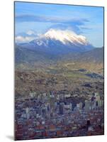 Aerial View of the Capital with Snow-Covered Mountain in Background, La Paz, Bolivia-Jim Zuckerman-Mounted Photographic Print