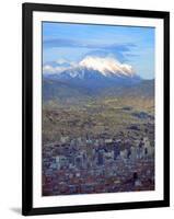 Aerial View of the Capital with Snow-Covered Mountain in Background, La Paz, Bolivia-Jim Zuckerman-Framed Photographic Print