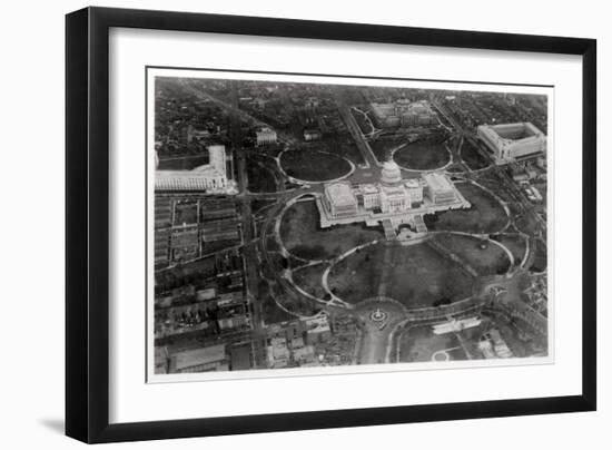 Aerial View of the Capitol, Washington Dc, USA, from a Zeppelin, 1928-null-Framed Giclee Print