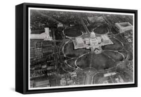 Aerial View of the Capitol, Washington Dc, USA, from a Zeppelin, 1928-null-Framed Stretched Canvas