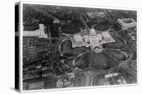 Aerial View of the Capitol, Washington Dc, USA, from a Zeppelin, 1928-null-Stretched Canvas
