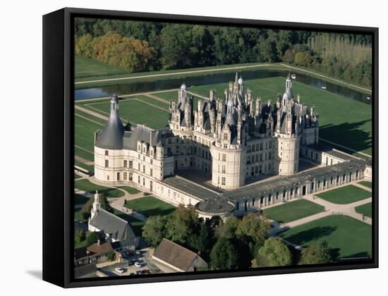 Aerial View of the Chateau of Chambord, Loir Et Cher, Region De La Loire, Loire Valley, France-Bruno Morandi-Framed Stretched Canvas