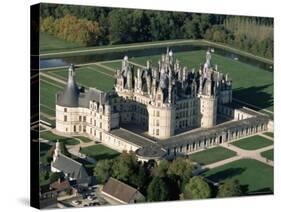 Aerial View of the Chateau of Chambord, Loir Et Cher, Region De La Loire, Loire Valley, France-Bruno Morandi-Stretched Canvas