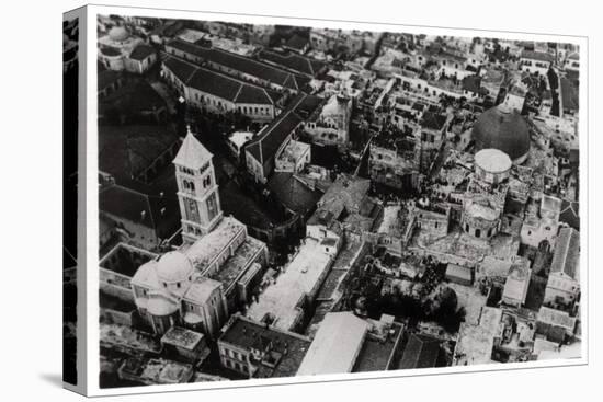 Aerial View of the Church of the Holy Sepulchre, Jerusalem, Palestine, from a Zeppelin, 1931-null-Stretched Canvas