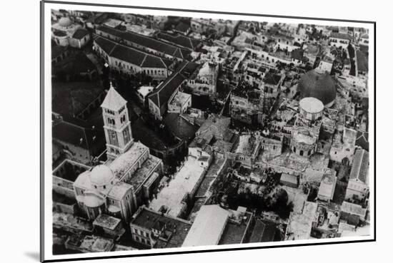 Aerial View of the Church of the Holy Sepulchre, Jerusalem, Palestine, from a Zeppelin, 1931-null-Mounted Giclee Print