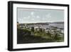 Aerial View of the City and Coos Bay - North Bend, OR-Lantern Press-Framed Art Print