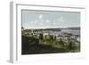 Aerial View of the City and Coos Bay - North Bend, OR-Lantern Press-Framed Art Print