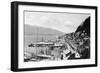 Aerial View of the City and Harbor - Ketchikan, AK-Lantern Press-Framed Art Print