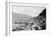 Aerial View of the City and Harbor - Ketchikan, AK-Lantern Press-Framed Art Print