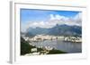 Aerial View of the City and Serra Da Carioca Mountains with Botafogo Bay-Alex Robinson-Framed Photographic Print