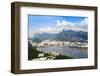 Aerial View of the City and Serra Da Carioca Mountains with Botafogo Bay-Alex Robinson-Framed Photographic Print