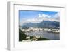 Aerial View of the City and Serra Da Carioca Mountains with Botafogo Bay-Alex Robinson-Framed Photographic Print