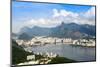 Aerial View of the City and Serra Da Carioca Mountains with Botafogo Bay-Alex Robinson-Mounted Photographic Print