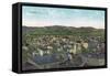 Aerial View of the City - Corvallis, OR-Lantern Press-Framed Stretched Canvas