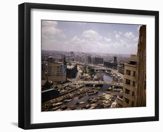 Aerial View of the City of Shanghai-null-Framed Photographic Print