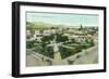 Aerial View of the City Plaza - Healdsburg, CA-Lantern Press-Framed Art Print