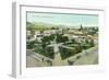 Aerial View of the City Plaza - Healdsburg, CA-Lantern Press-Framed Art Print