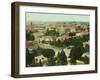 Aerial View of the City - Sacramento, CA-Lantern Press-Framed Art Print