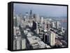 Aerial View of the City Skyline, Seattle, Washington, United States of America, North America-James Gritz-Framed Stretched Canvas