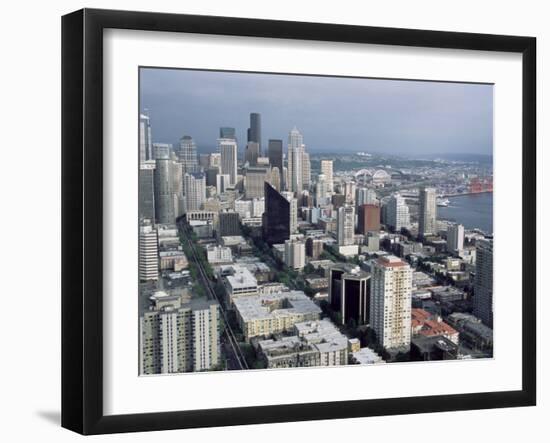 Aerial View of the City Skyline, Seattle, Washington, United States of America, North America-James Gritz-Framed Photographic Print