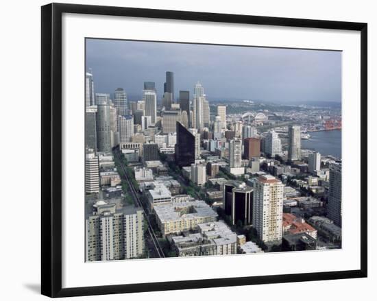 Aerial View of the City Skyline, Seattle, Washington, United States of America, North America-James Gritz-Framed Photographic Print