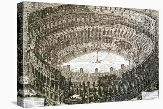 Aerial View of the Colosseum in Rome from "Views of Rome"-Giovanni Battista Piranesi-Stretched Canvas