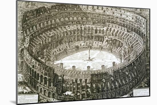 Aerial View of the Colosseum in Rome from "Views of Rome"-Giovanni Battista Piranesi-Mounted Giclee Print