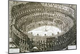 Aerial View of the Colosseum in Rome from "Views of Rome"-Giovanni Battista Piranesi-Mounted Giclee Print