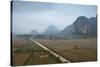 Aerial View of the Countryside around Vang Vieng, Laos, Indochina, Southeast Asia, Asia-Yadid Levy-Stretched Canvas