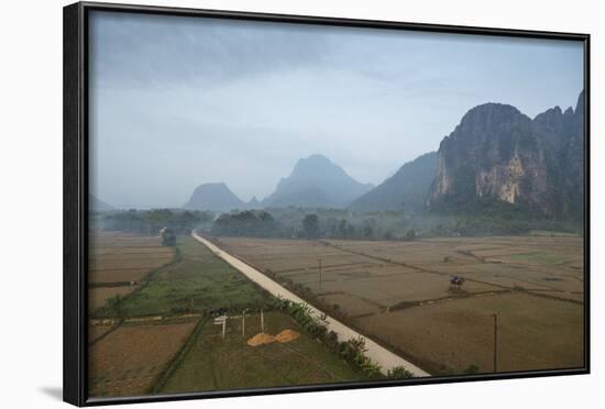 Aerial View of the Countryside around Vang Vieng, Laos, Indochina, Southeast Asia, Asia-Yadid Levy-Framed Photographic Print