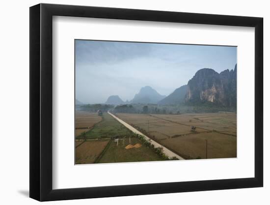 Aerial View of the Countryside around Vang Vieng, Laos, Indochina, Southeast Asia, Asia-Yadid Levy-Framed Photographic Print