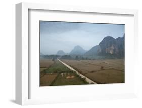 Aerial View of the Countryside around Vang Vieng, Laos, Indochina, Southeast Asia, Asia-Yadid Levy-Framed Photographic Print