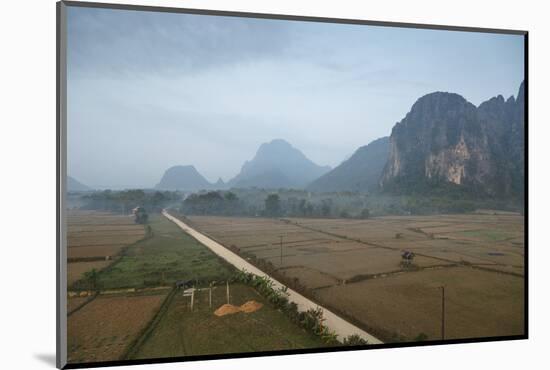 Aerial View of the Countryside around Vang Vieng, Laos, Indochina, Southeast Asia, Asia-Yadid Levy-Mounted Photographic Print