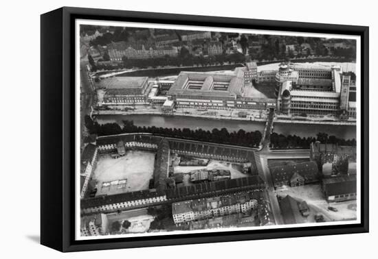 Aerial View of the Deutsches Museum, Munich, Germany, from a Zeppelin, C1931-null-Framed Stretched Canvas