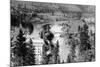 Aerial View of the Falls on Spokane River - Spokane, WA-Lantern Press-Mounted Art Print