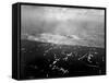 Aerial View of the First Wave of Landing Craft Invading Iwo Jima-null-Framed Stretched Canvas