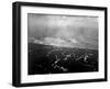 Aerial View of the First Wave of Landing Craft Invading Iwo Jima-null-Framed Photo