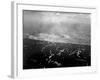 Aerial View of the First Wave of Landing Craft Invading Iwo Jima-null-Framed Photo