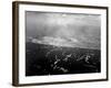 Aerial View of the First Wave of Landing Craft Invading Iwo Jima-null-Framed Photo