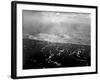 Aerial View of the First Wave of Landing Craft Invading Iwo Jima-null-Framed Photo