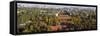Aerial View of the Forbidden City and Cityscape, Beijing, China-Peter Adams-Framed Stretched Canvas
